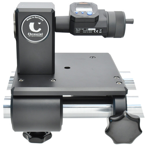 Chrosziel Digital Micrometer Head Mounted on Holding Block & Sliding Platform