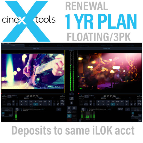 Cinedeck cineXtools Annual Floating Subscription Renewal - cineXtools Insert Editor - 3 Licences