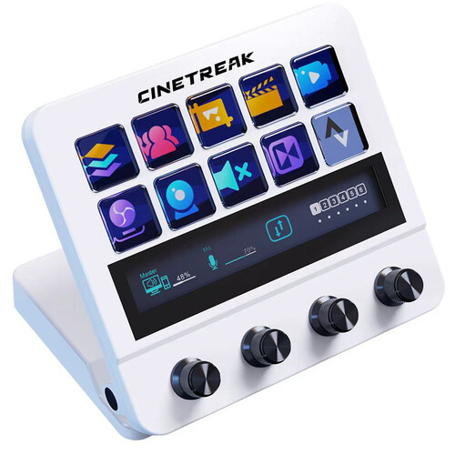 CineTreak CT-SD10W Touchscreen Streaming Console with 10 LCD Keys (White)