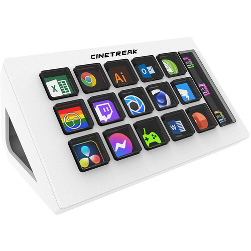 CineTreak CT-SD15W Streaming Console with 15 Customizable LCD Keys (White)