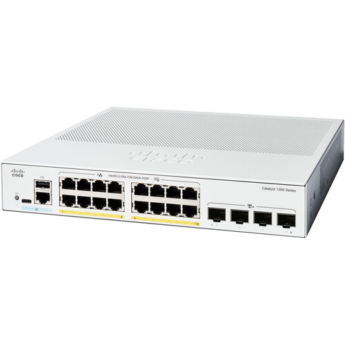 Cisco Catalyst C1300-16P-4X 16-Port Gigabit PoE+ Compliant Managed Network Switch