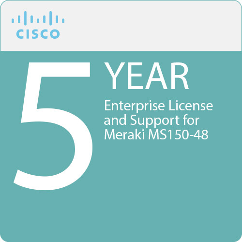 Cisco 5-Year Enterprise License and Support for Meraki MS150-48