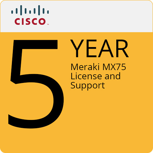 Cisco 5-Year Advanced Security License and Support for Meraki MX75