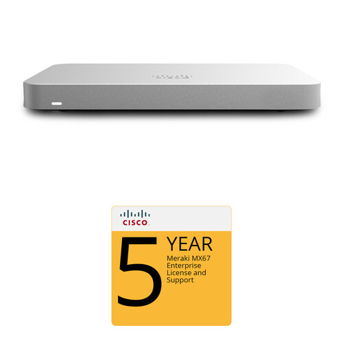 Cisco Meraki MX67 Router/Security Appliance with 5-Year Advanced