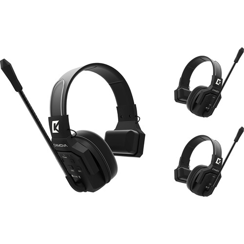 CKMOVA Wicom E S3 Full-Duplex Wireless DECT Intercom System with 3 Single-Ear Headsets (1.9 GHz)