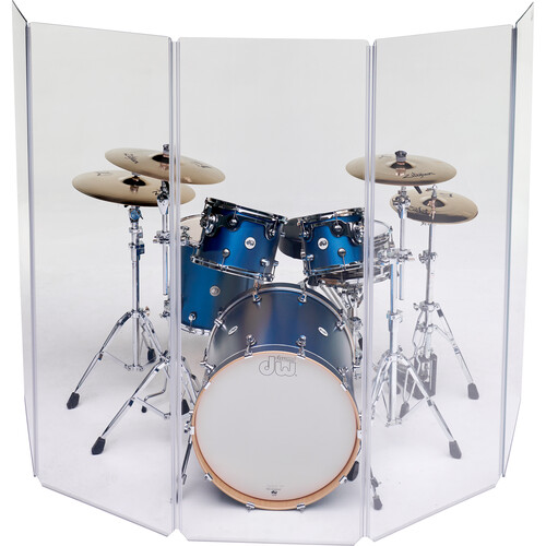ClearSonic A5 5-Section Acrylic Drum Shield with Flexible Full-Length Hinges and Cable Cutouts