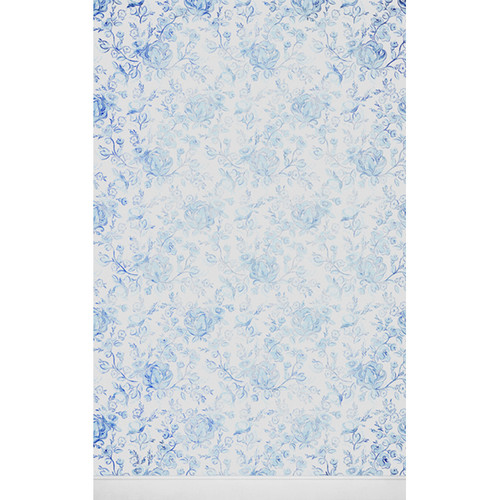 Click Props Backdrops Faded Roses Blue Backdrop (5 x 8')