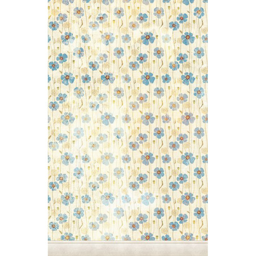 Click Props Backdrops Dirty Blue Poppies Backdrop (5 x 8')