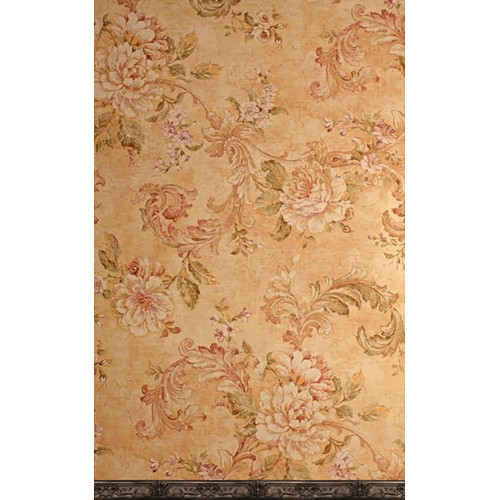 Click Props Backdrops Vinyl Backdrop (Medieval Flower Gold, 5 x 8')