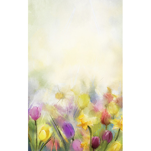 Click Props Backdrops Vinyl Backdrop (Painted Flowers, 5 x 8')