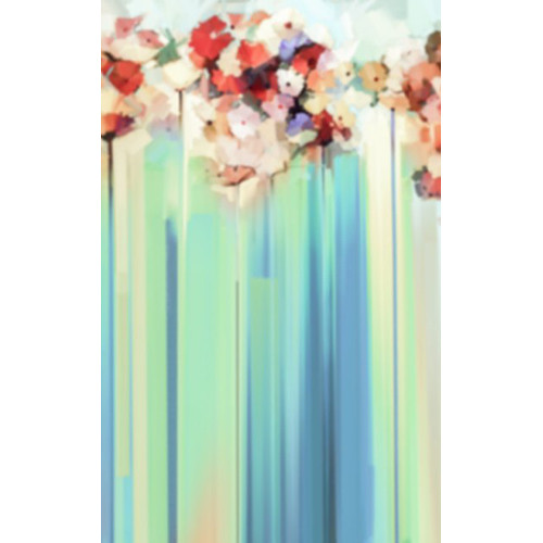 Click Props Backdrops Blue Flower Streaks Backdrop (5 x 8')