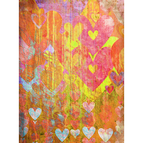 Click Props Backdrops Hearts Yellow Backdrop (7 x 9.5')