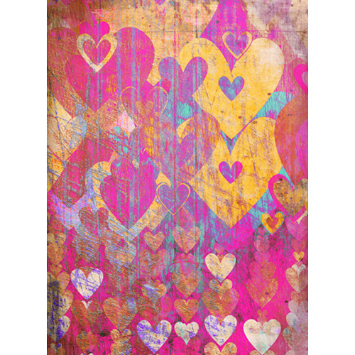 Click Props Backdrops Hearts Gold Backdrop (7 x 9.5')