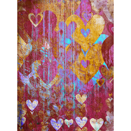 Click Props Backdrops Hearts Brown Backdrop (7 x 9.5')