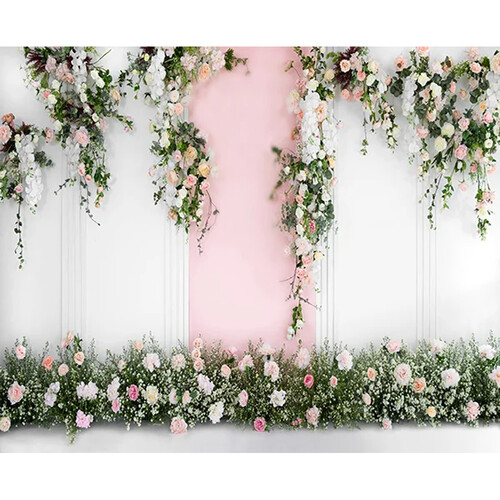 Click Props Backdrops Floral Wedding Wall Backdrop (9.84 x 8')