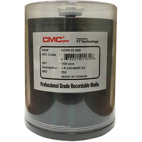 CMC Pro DVD+R 4.7GB 8x Shiny Silver Lacquer Printable Discs (Spindle Pack of 100)