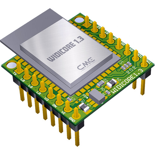 CME WIDI Core Smart CME Bluetooth MIDI Breakout Board (Onboard PCB Antenna, Populated Pin Header)
