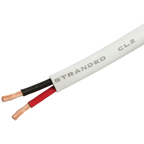Cmple 12 AWG CL2 Rated 2-Conductor Speaker Cable for In-Wall Installation (White, 50')