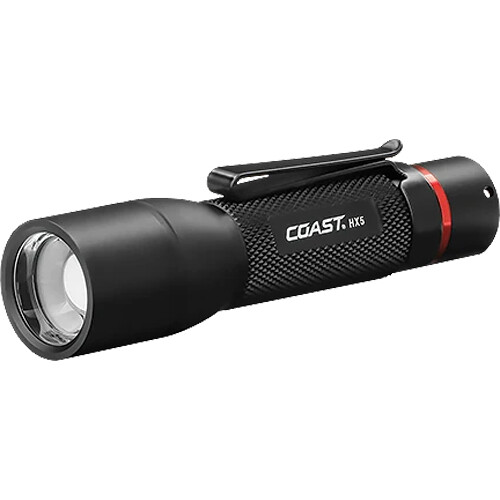 COAST HX5 Pure Beam Focusing Flashlight (Black, Clamshell Packaging)