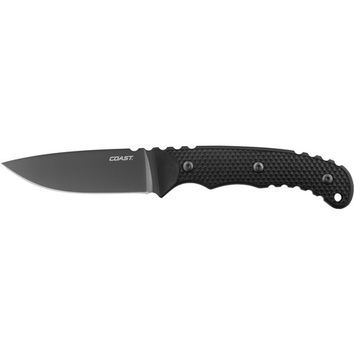 COAST F402 Fixed Blade Titanium-Coated Knife with Belt Sheath (Clamshell Packaging)