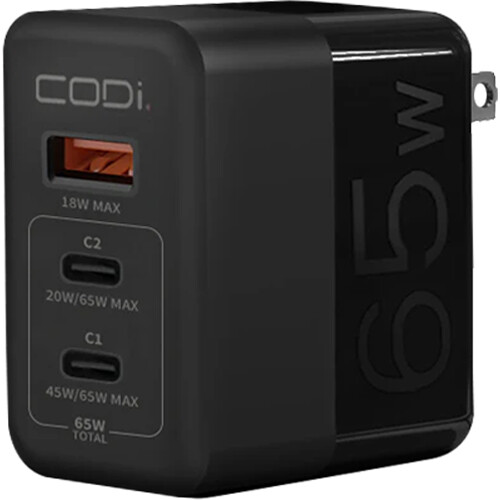 CODi 65W 3-Port USB GaN Wall Charger