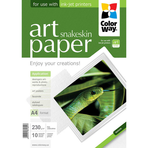ColorWay ART Glossy Snakeskin Textured Photo Paper (A4 8.3 x 11.7", 10 Sheets)