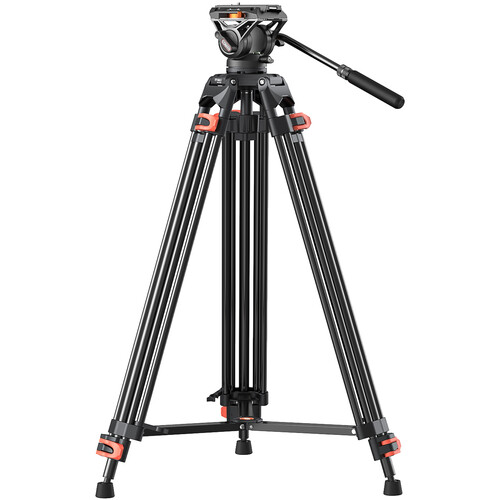 COMAN 73.2" Heavy-Duty Dual-Tube Aluminum Video Tripod with Q6S Fluid Head