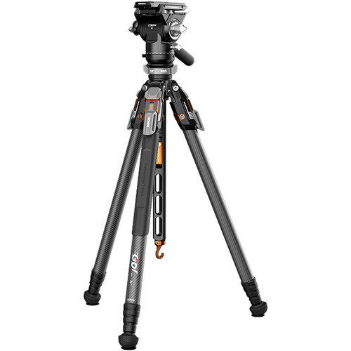 COMAN T1SV5 Snap-Open Carbon Fiber Tripod with V5 Fluid Head