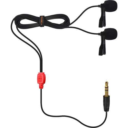 Comica Audio CVM-D02 Dual Omnidirectional Lavalier Microphones for DSLR Cameras, GoPro, and Smartphones