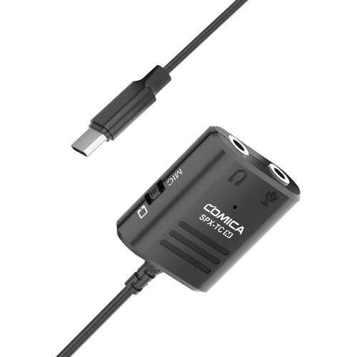 Comica Audio Multifunctional 3.5mm (TRS and TRRS 3.5mm Mics) to USB Type-C Audio Cable Adapter
