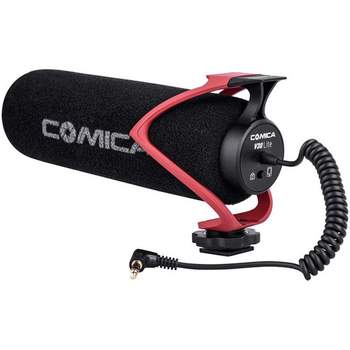Comica Audio CVM-V30 LITE R Camera-Mount Shotgun Microphone for Cameras and Smartphones (Red)