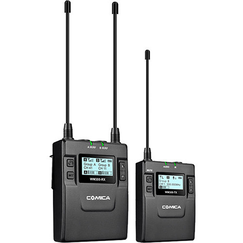 Comica Audio CVM-WM300C Camera-Mount Wireless Omni Lavalier Microphone System with Rechargeable Batteries (520 to 578 MHz)