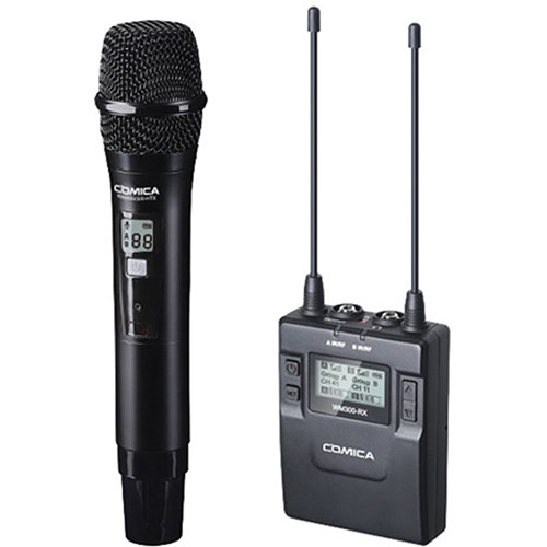 Comica Audio CVM-WM300D Camera-Mount Wireless Handheld Microphone System with Rechargeable Batteries (520 to 578 MHz)