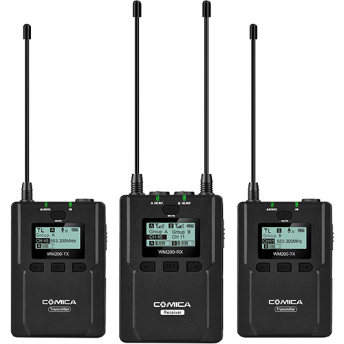 Comica Audio CVM-WM200A 2-Person Camera-Mount Wireless Omni Lavalier Microphone System (520.0 to 578.5 MHz)