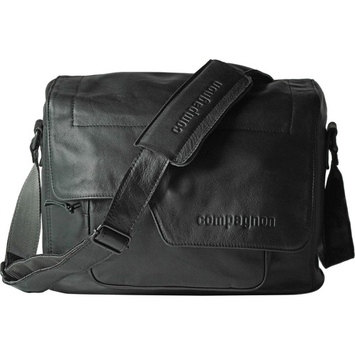 compagnon "the medium messenger" Leather Camera Bag (Black)