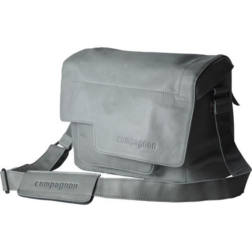 compagnon "the medium messenger" Leather Camera Bag (Gray)
