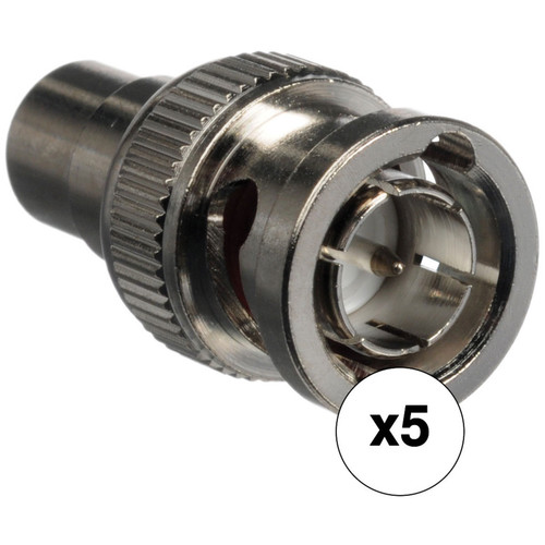 Comprehensive PJ-BP Male BNC to Female RCA Adapter (5-Pack)