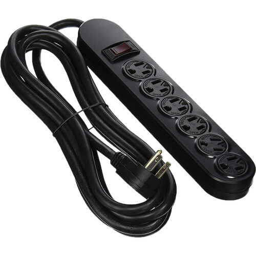 Comprehensive 6-Outlet Surge Protector with 12' Power Cord (Black)