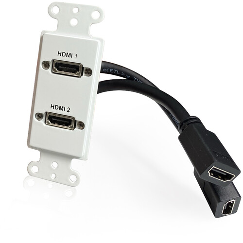Comprehensive Dual HDMI Pigtail Wall Plate (White)