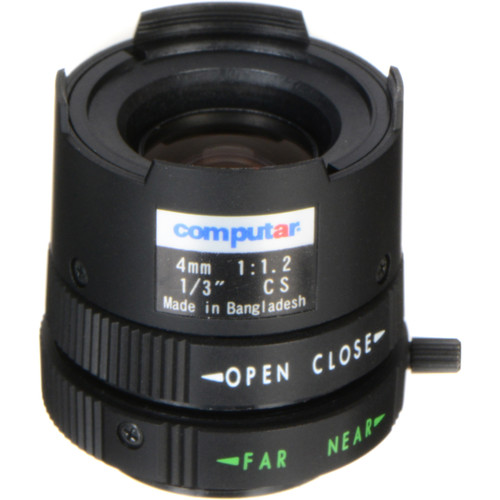 Computar CS Mount 1/3" 4mm Fixed Focus Manual Iris Lens