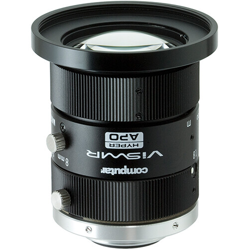 Computar ViSWIR Fixed Focal Length Lens Series 2/3" 8mm F1.8 Manual Iris (C-Mount)