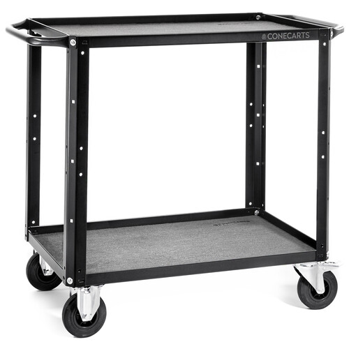ConeCarts Small 2-Shelf Cart with Gray Moquette & ConeCarts Embroidered Logo