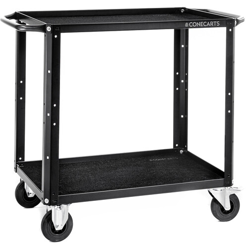 ConeCarts Small 2-Shelf Cart with Black Moquette & ConeCarts Embroidered Logo