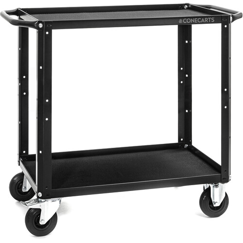 ConeCarts Small 2-Shelf Cart with 3D Textured Rubber Mat