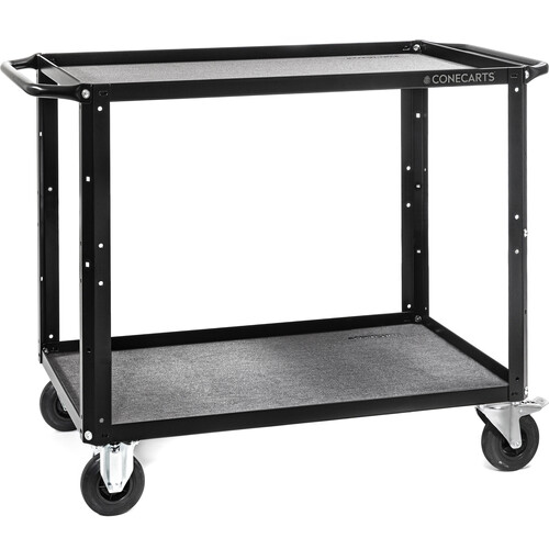 ConeCarts Large 2-Shelf Cart with Gray Moquette & ConeCarts Embroidered Logo