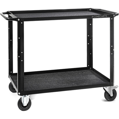 ConeCarts Large 2-Shelf Cart with Black Moquette & ConeCarts Embroidered Logo