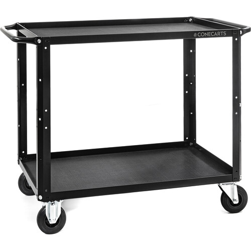 ConeCarts Large 2-Shelf Cart with 3D Textured Rubber Mat