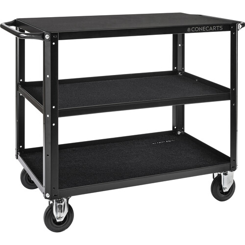 ConeCarts Large 3-Shelf Workstation Cart