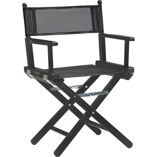 ConeCarts Short Director's Chair (18.9", Black Frame, Plastic Coated)