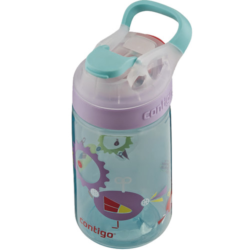 Contigo AUTOSEAL Gizmo Sip Kids Water Bottle (14 fl oz, Ultramarine / Mechanical Birds)